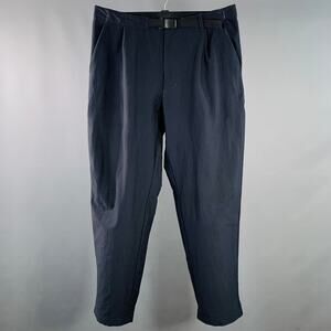 GOLDWIN Size L Navy Twill Nylon Blend Drawstring Casual Pants